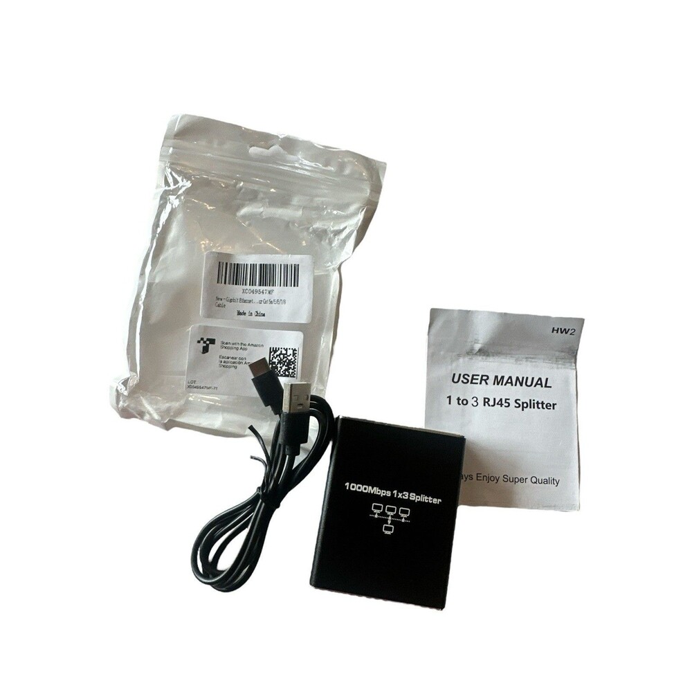 NEW 1000Mbps 1x3 RJ45 Ethernet Splitter 3 port